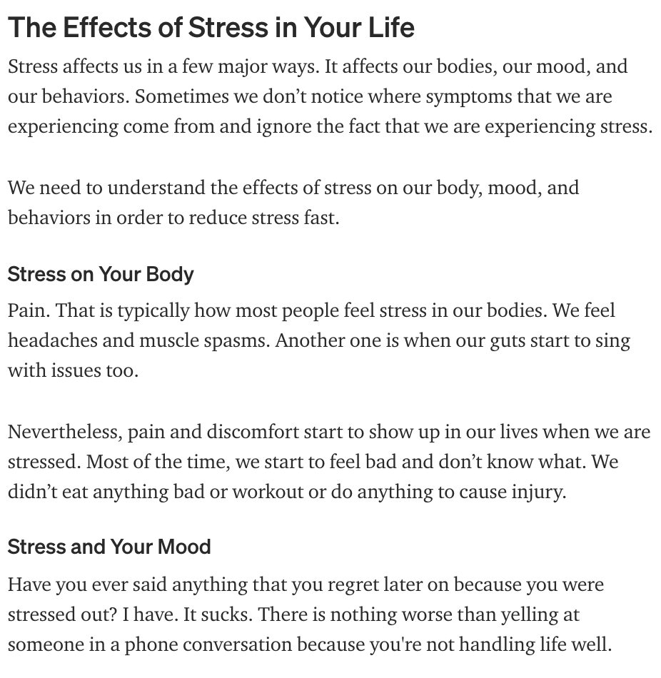 effects of stress in your life how to guide